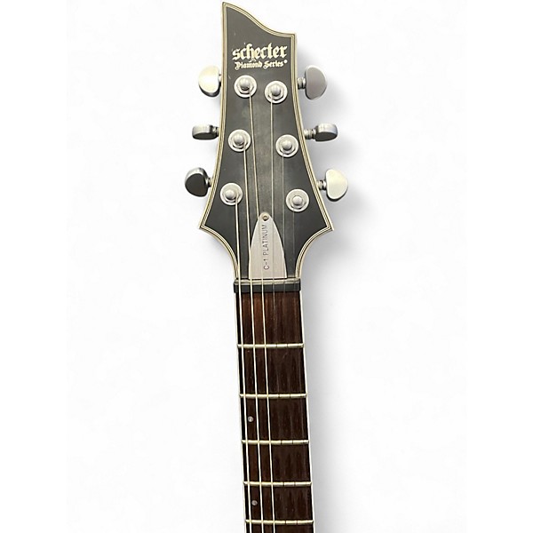 Used Schecter Guitar Research C1 Platinum Translucent Black Solid Body Electric Guitar