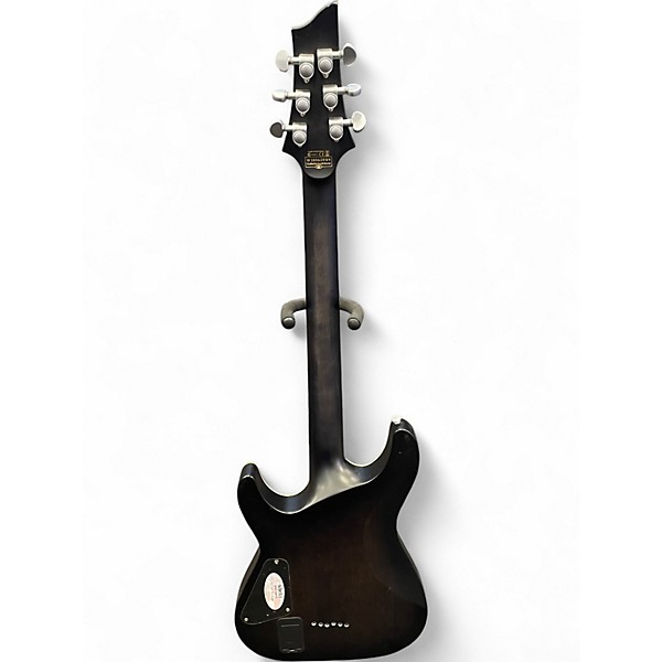 Used Schecter Guitar Research C1 Platinum Translucent Black Solid Body Electric Guitar