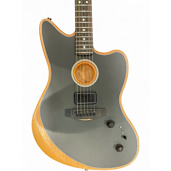 Used Fender American Acoustasonic Jazzmaster olive drab green Acoustic Electric Guitar