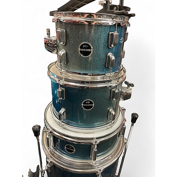 Used PDP by DW 5 Piece ENCORE Azure Blue Sparkle Drum Kit