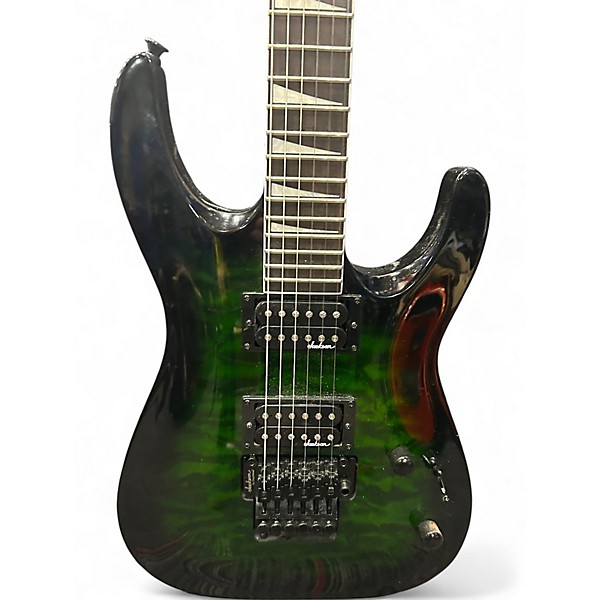 Used Jackson JS32 Dinky Transparent Green Burst Solid Body Electric Guitar