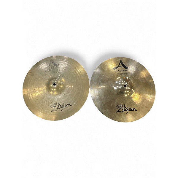 Used Zildjian 14in A Custom Hi Hat Pair Cymbal