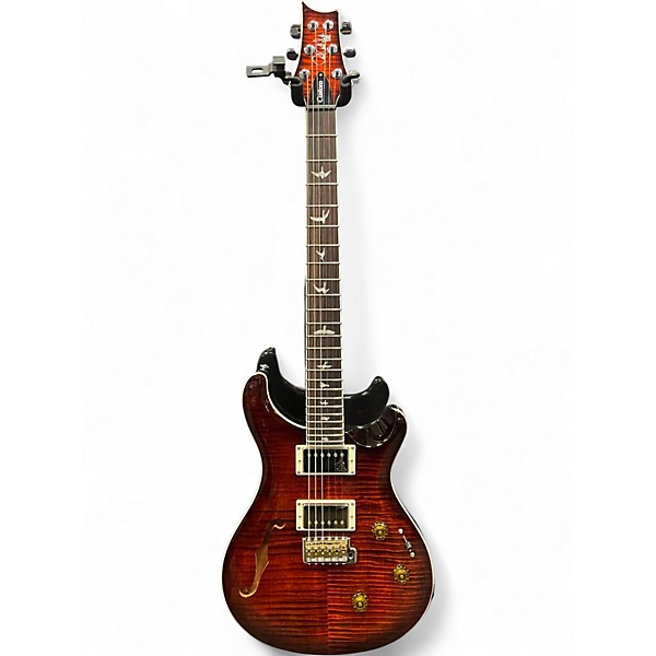 Used PRS SE Custom 24 SEMI-HOLLOW PIEZO TIGER ORANGE Hollow Body Electric Guitar