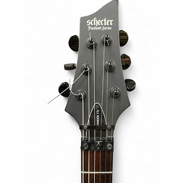 Used Schecter Guitar Research Damien  Diamond Series Floyd Rose Black Solid Body Electric Guitar
