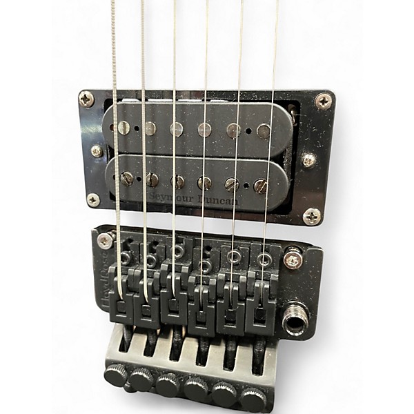 Used Schecter Guitar Research Damien  Diamond Series Floyd Rose Black Solid Body Electric Guitar