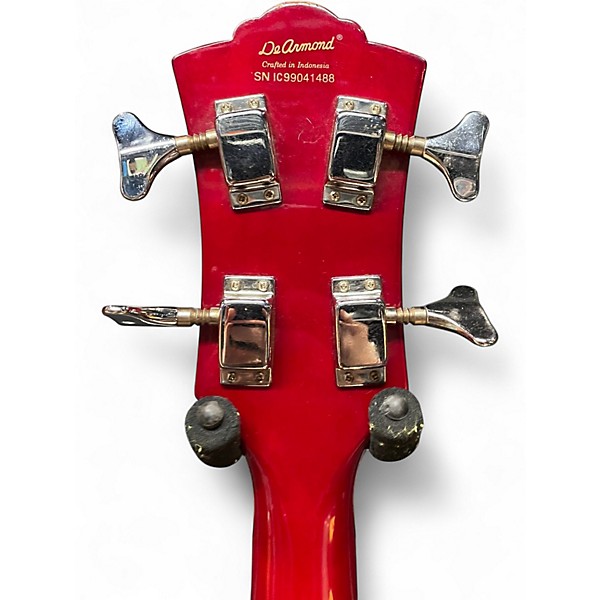 Used DeArmond Jet Star Trans Crimson Red Electric Bass Guitar