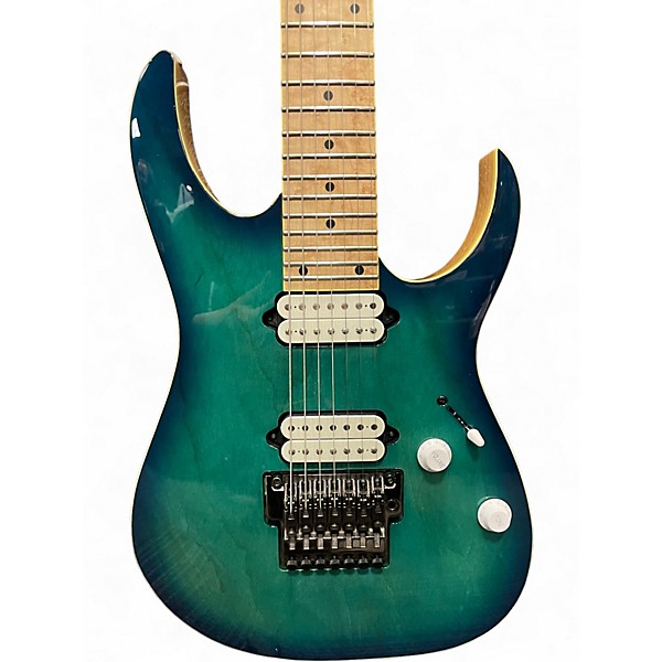 Used Ibanez RG752AHM NEBULA GREEN Solid Body Electric Guitar