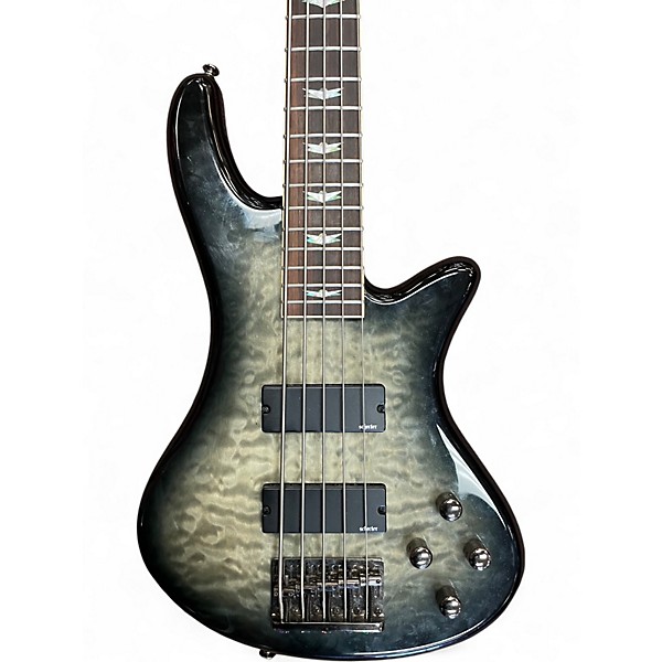 Used Schecter Guitar Research Stiletto Extreme 5 String Trans Black Electric Bass Guitar