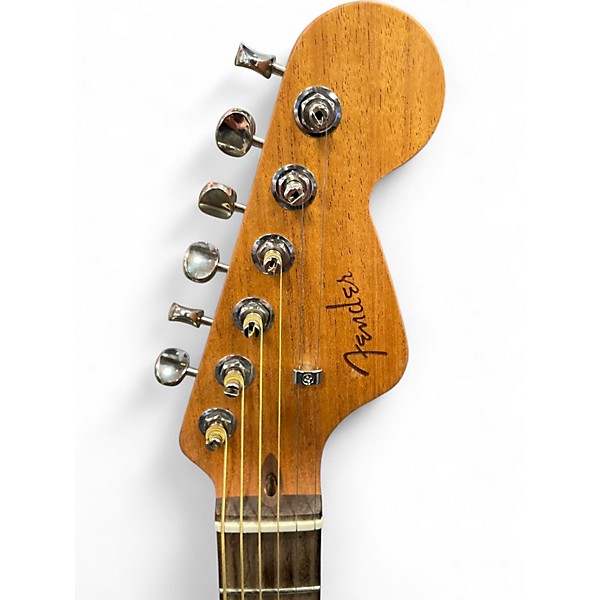 Used Fender highway series parlor Natural Acoustic Electric Guitar