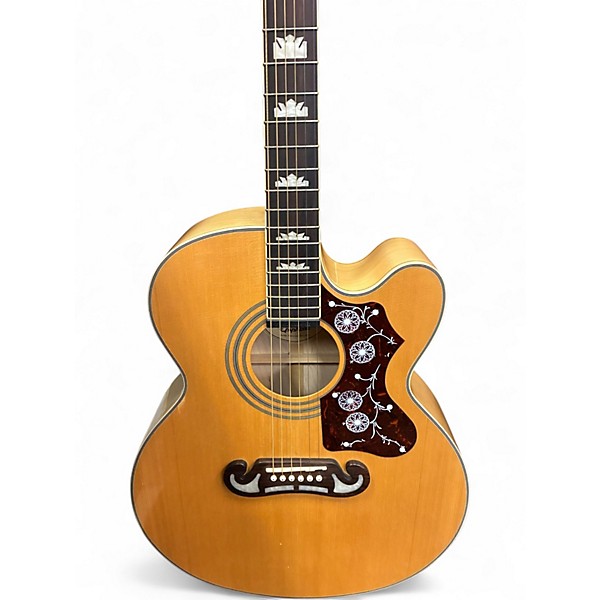 Used Epiphone EJ200SCE Natural Acoustic Electric Guitar
