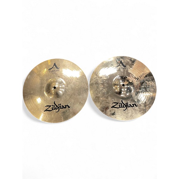 Used Zildjian 14in A Custom Hi Hat Pair Cymbal