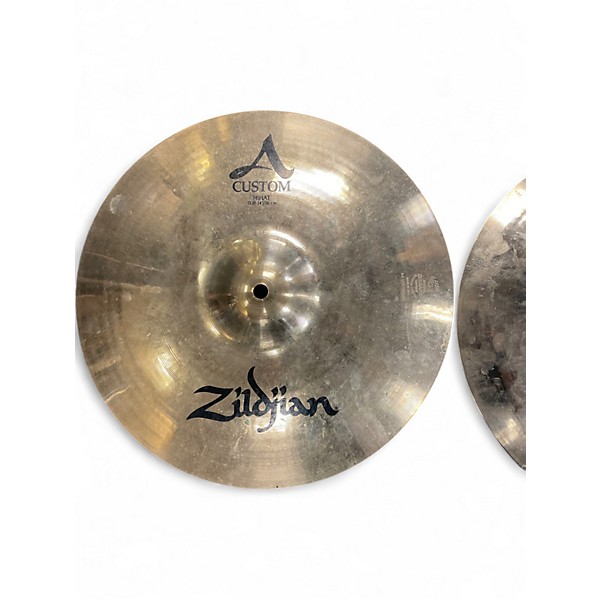 Used Zildjian 14in A Custom Hi Hat Pair Cymbal