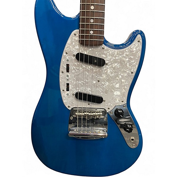 Used Fender MIJ Mustang Sapphire Blue Trans Solid Body Electric Guitar