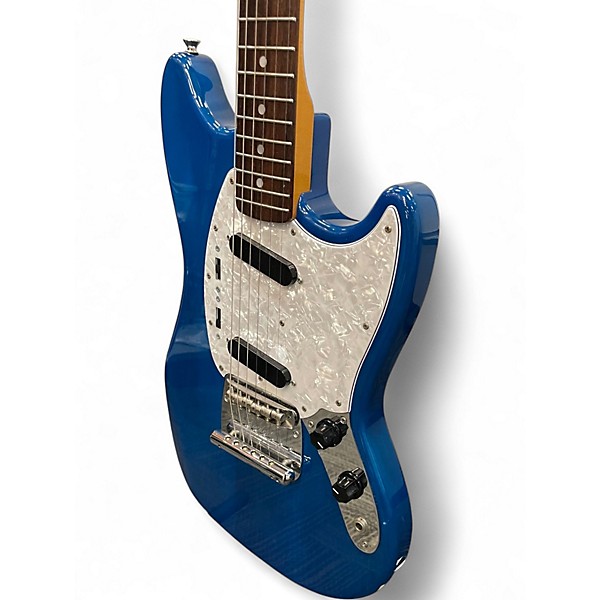 Used Fender MIJ Mustang Sapphire Blue Trans Solid Body Electric Guitar