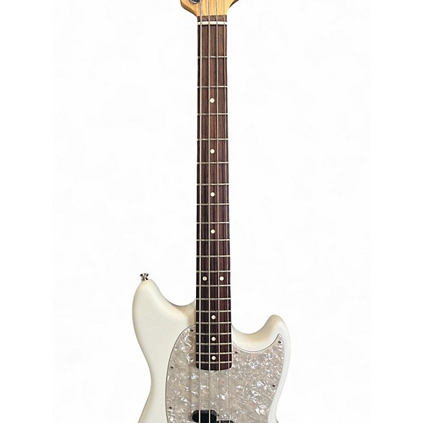 Used Fender American Performer Mustang Bass Alpine White Electric Bass Guitar