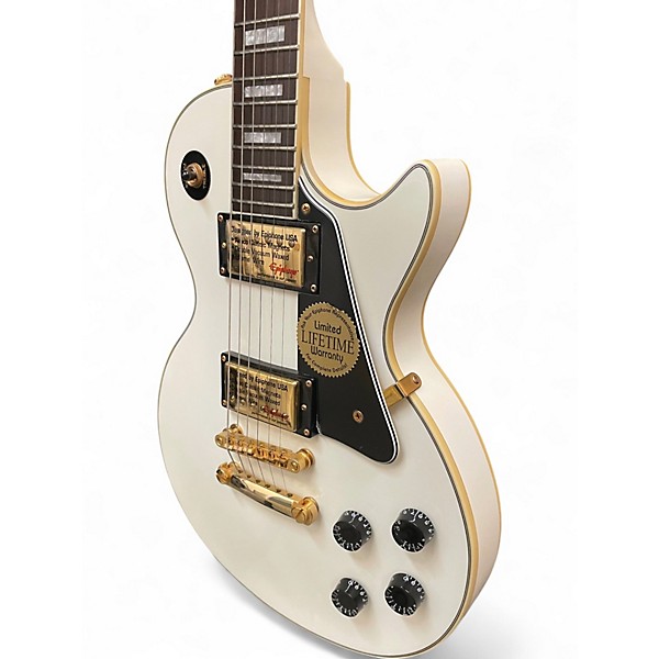 Used Epiphone Les Paul Custom Antique Ivory Solid Body Electric Guitar