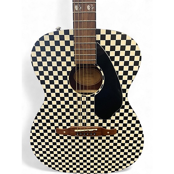 Used Fender Tim Armstrong Hellcat Black and White Acoustic Electric Guitar