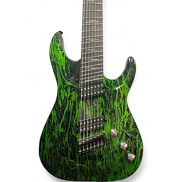 Used Schecter Guitar Research C7 Apocalypse Green Solid Body Electric Guitar