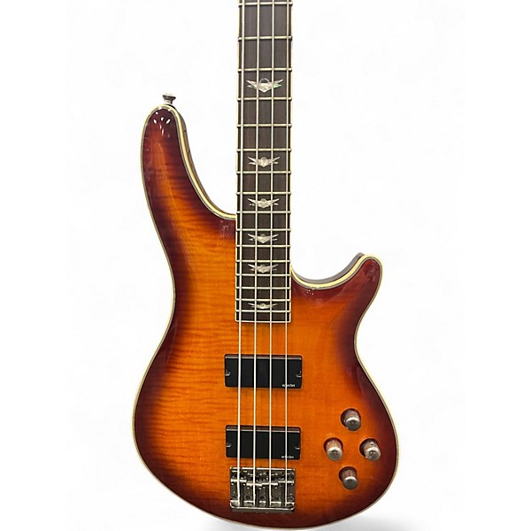 Used Schecter Guitar Research Omen Extreme 4 String Vintage Sunburst Electric Bass Guitar