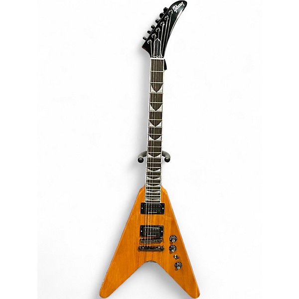 Used Gibson DAVE MUSTAINE FLYING V EXP ANTIQUE NATURAL Solid Body Electric Guitar