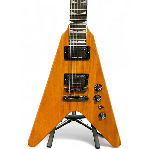 Used Gibson DAVE MUSTAINE FLYING V EXP ANTIQUE NATURAL Solid Body Electric Guitar