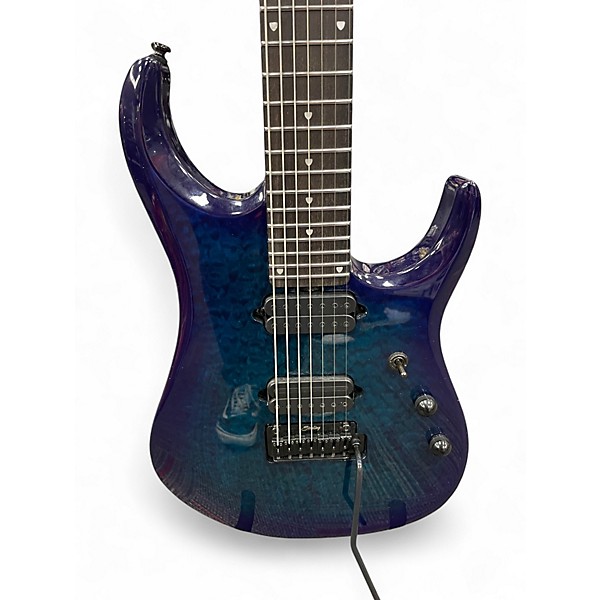 Used Sterling by Music Man John Petrucci JP157D 7 String Cerulean Paradise Solid Body Electric Guitar