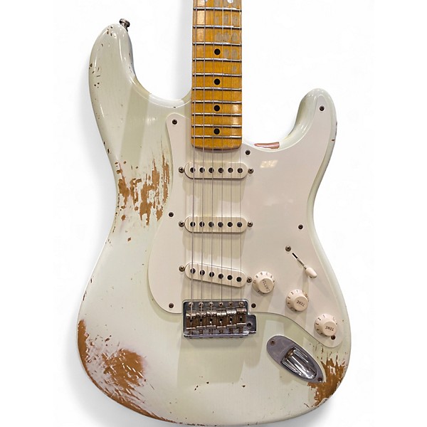 Used Fender CUSTOM SHOP 57 Relic Strat Olympic White Solid Body Electric Guitar