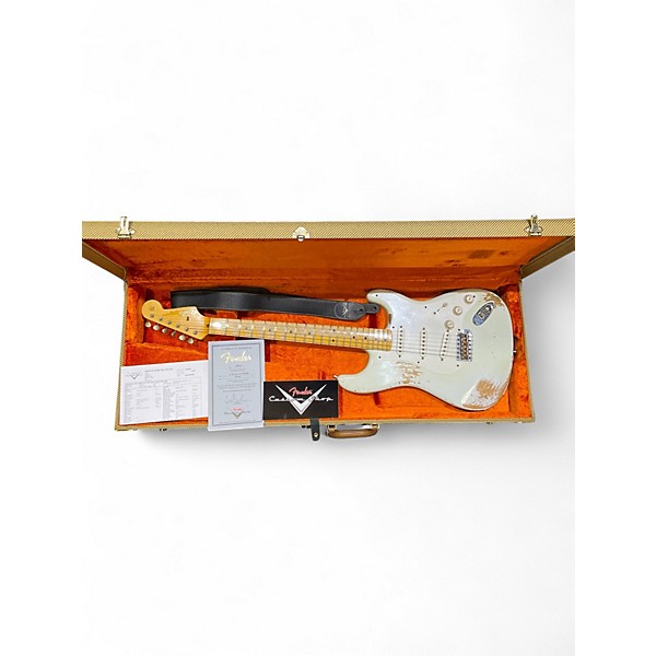 Used Fender CUSTOM SHOP 57 Relic Strat Olympic White Solid Body Electric Guitar