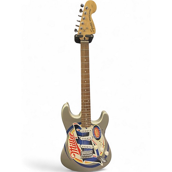 Used Squier STRATOCASTER STANDARD MILLER LITE Silver Solid Body Electric Guitar