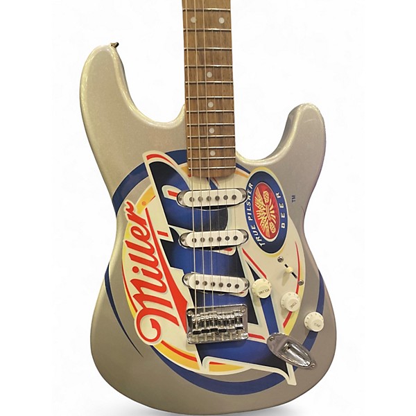 Used Squier STRATOCASTER STANDARD MILLER LITE Silver Solid Body Electric Guitar