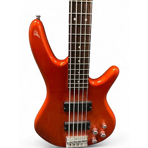 Used Ibanez GSR205 5 String Orange Electric Bass Guitar