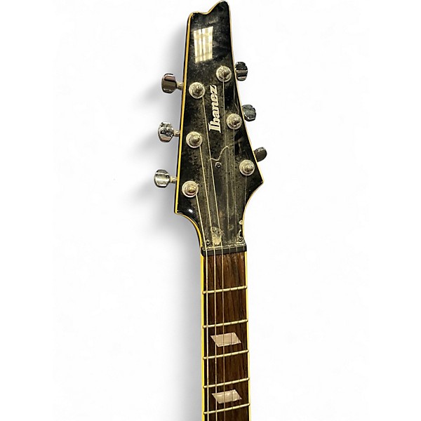 Used Ibanez IC400 Iceman Black and Yellow Solid Body Electric Guitar