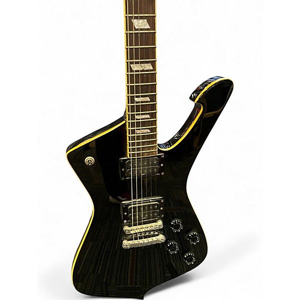 Used Ibanez IC400 Iceman Black and Yellow Solid Body Electric Guitar