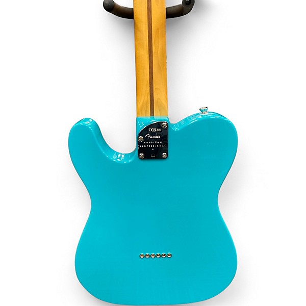 Used Fender American Professional II Telecaster Miami Blue Solid Body Electric Guitar