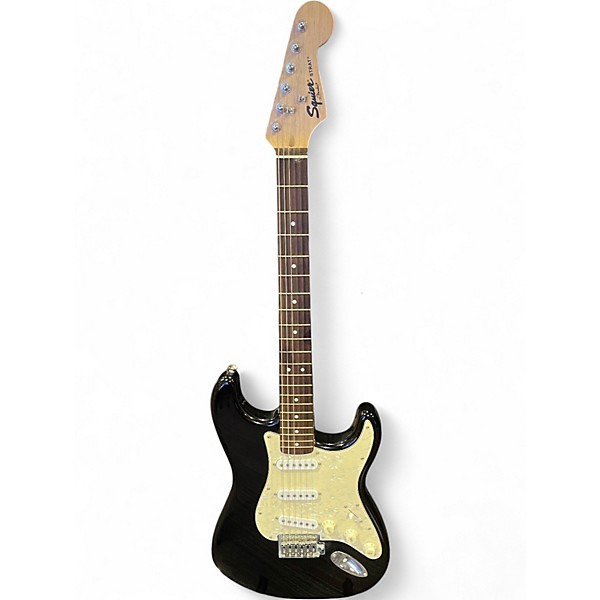 Used Squier Standard Stratocaster Black Solid Body Electric Guitar