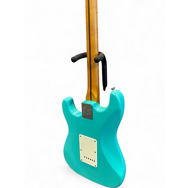 Used Squier 40th Anniversary Stratocaster Satin Sea Foam Green Solid Bod Green Solid Body Electric Guitar