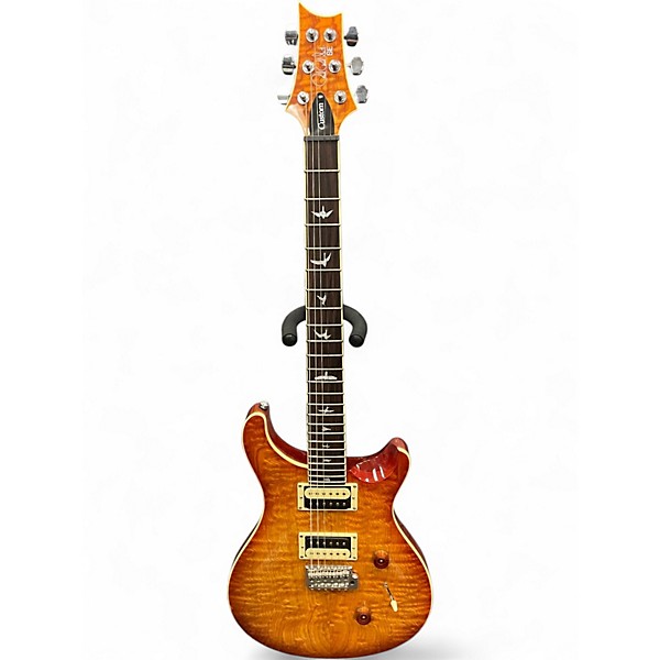 Used PRS SE CE24 BURLED ASH Trans Orange Solid Body Electric Guitar
