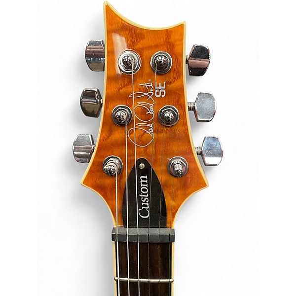 Used PRS SE CE24 BURLED ASH Trans Orange Solid Body Electric Guitar