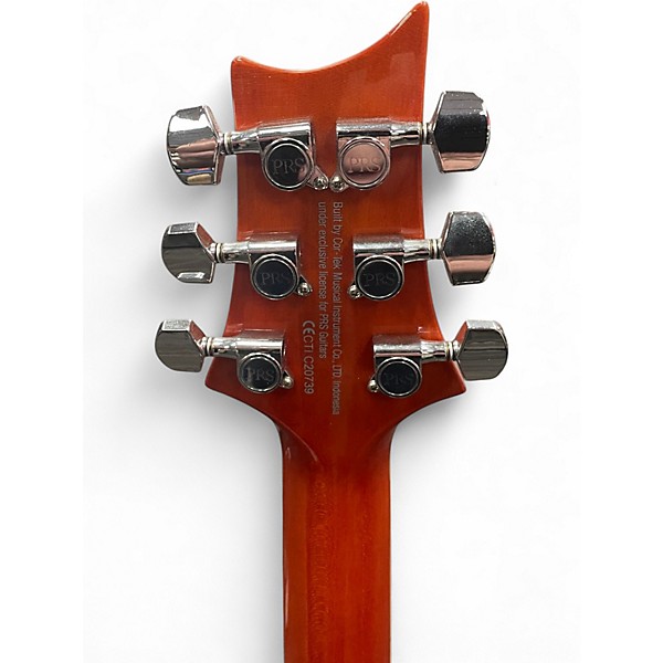 Used PRS SE CE24 BURLED ASH Trans Orange Solid Body Electric Guitar