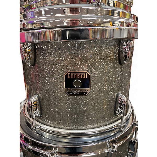 Used Gretsch Drums 5 Piece Renown Silver Sparkle Drum Kit