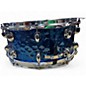 Used Dixon 14in Cornerstone Titanium-Plated Hammered Steel Snare 14 x 6.5 Blue Titanium Drum