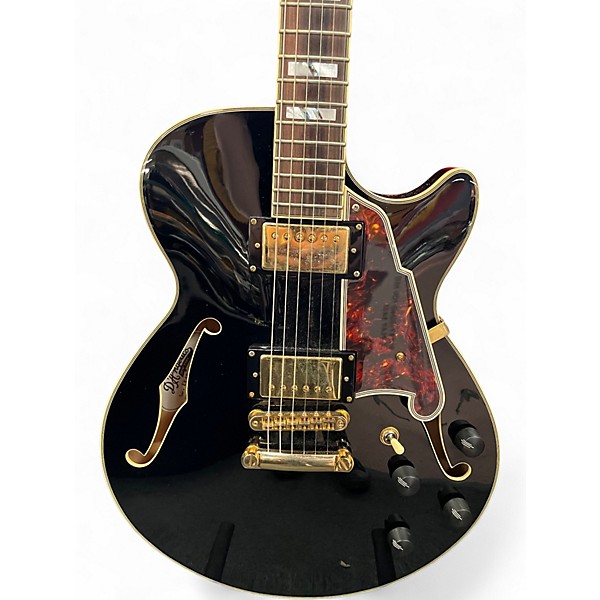 Used D'Angelico EX-SS Black Hollow Body Electric Guitar