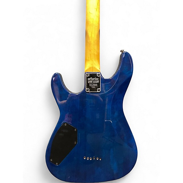 Used Schecter Guitar Research Omen Extreme 6 Ocean Blue Burst Solid Body Electric Guitar