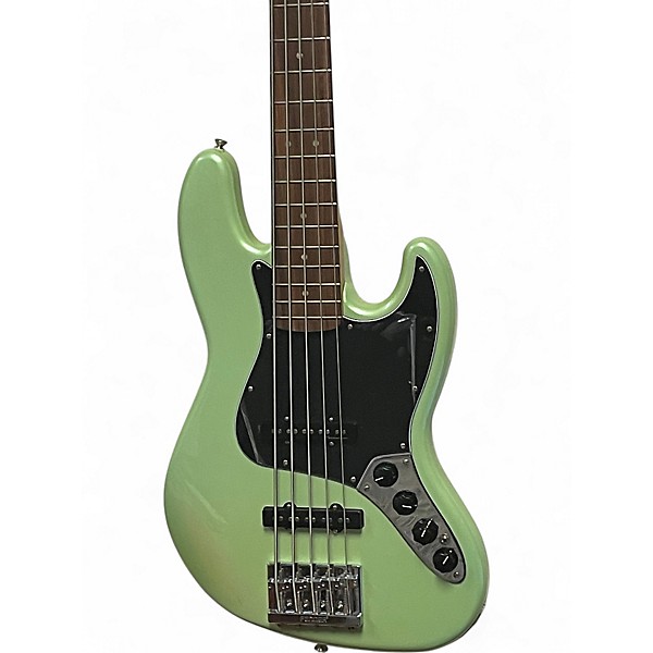 Used Fender Deluxe Active Jazz Bass V 5 String Surf Pearl Green Electric Bass Guitar