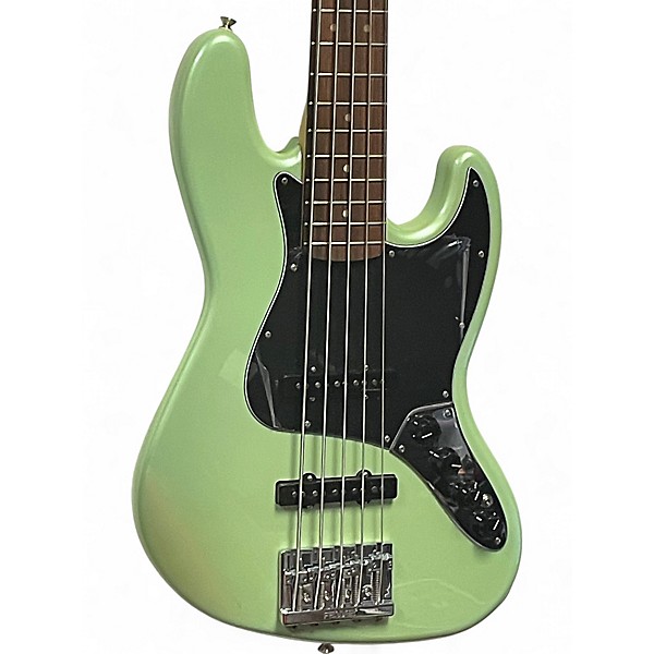 Used Fender Deluxe Active Jazz Bass V 5 String Surf Pearl Green Electric Bass Guitar