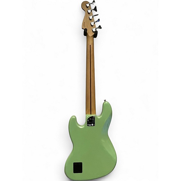 Used Fender Deluxe Active Jazz Bass V 5 String Surf Pearl Green Electric Bass Guitar
