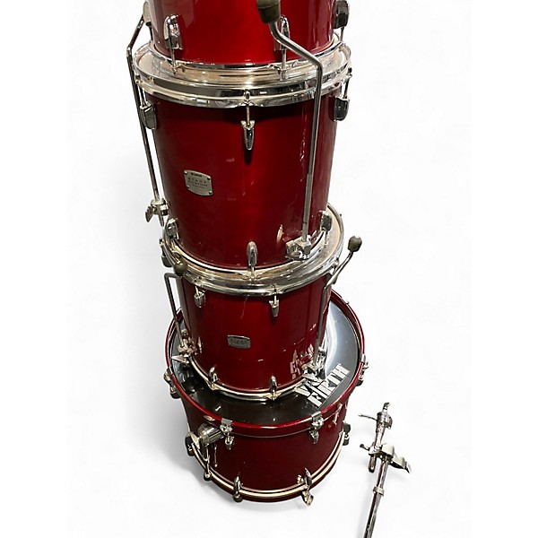 Used Yamaha 6 Piece Stage Custom Birch Cranberry Red Drum Kit