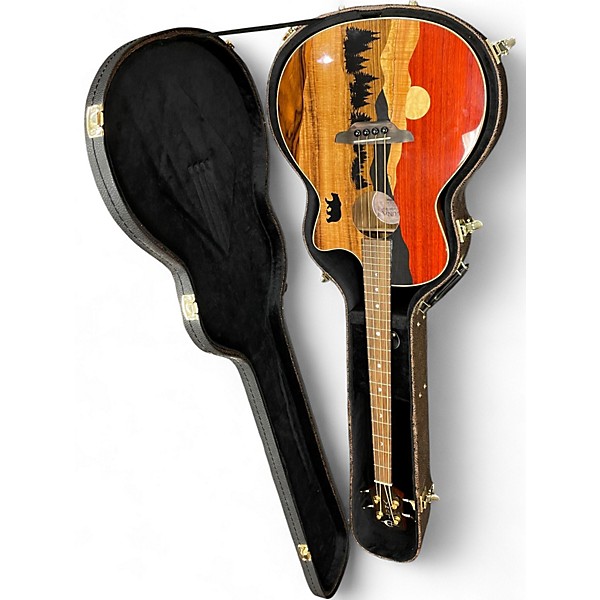 Used Luna VISTA BEAR BASS Natural Acoustic Bass Guitar