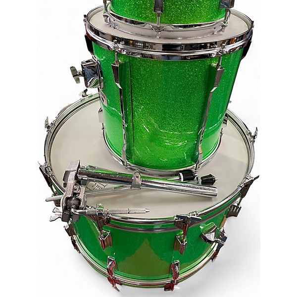 Used TAMA 3 Piece Superstar GREEN SPARKLE Drum Kit