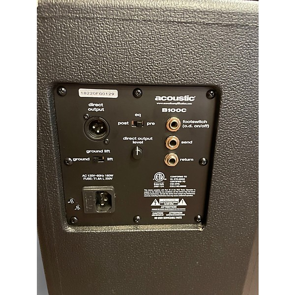 Used Acoustic B100C 1x12 100W With Tilt-Back Cab Bass Combo Amp